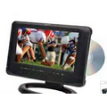 9" Portable Rechargeable LCD TV/ DVD Player with USB & SD Inputs